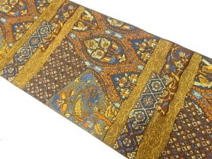 花更紗模様織り出し　名古屋帯